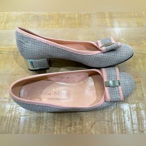 Ferca 81 made in Italy pink silver mini block heel shoes sandals